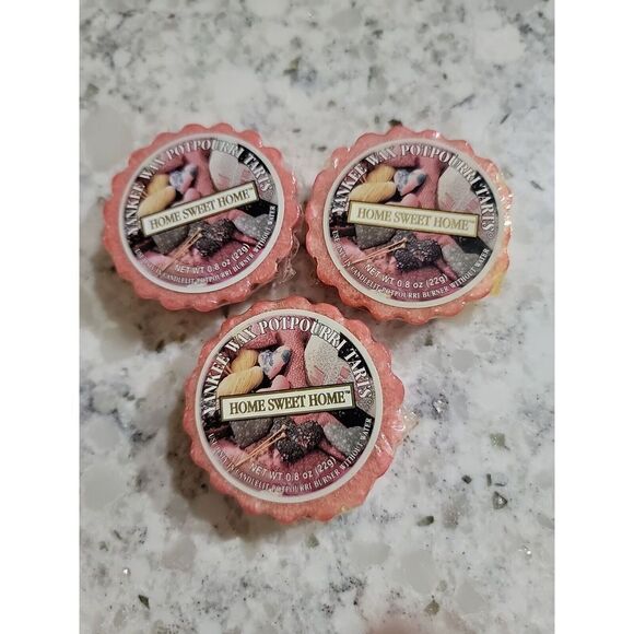 Yankee Candle Home Sweet Home Lot 3 Tarts Wax Melts New‎ Wrapped NOS - Picture 1 of 5